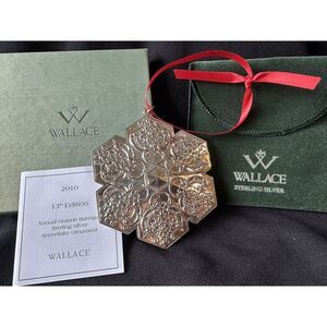 2010 WALLACE‎ STERLING SILVER 13TH EDITION GRANDE BAROQUE SNOWFLAKE ORNAMENT